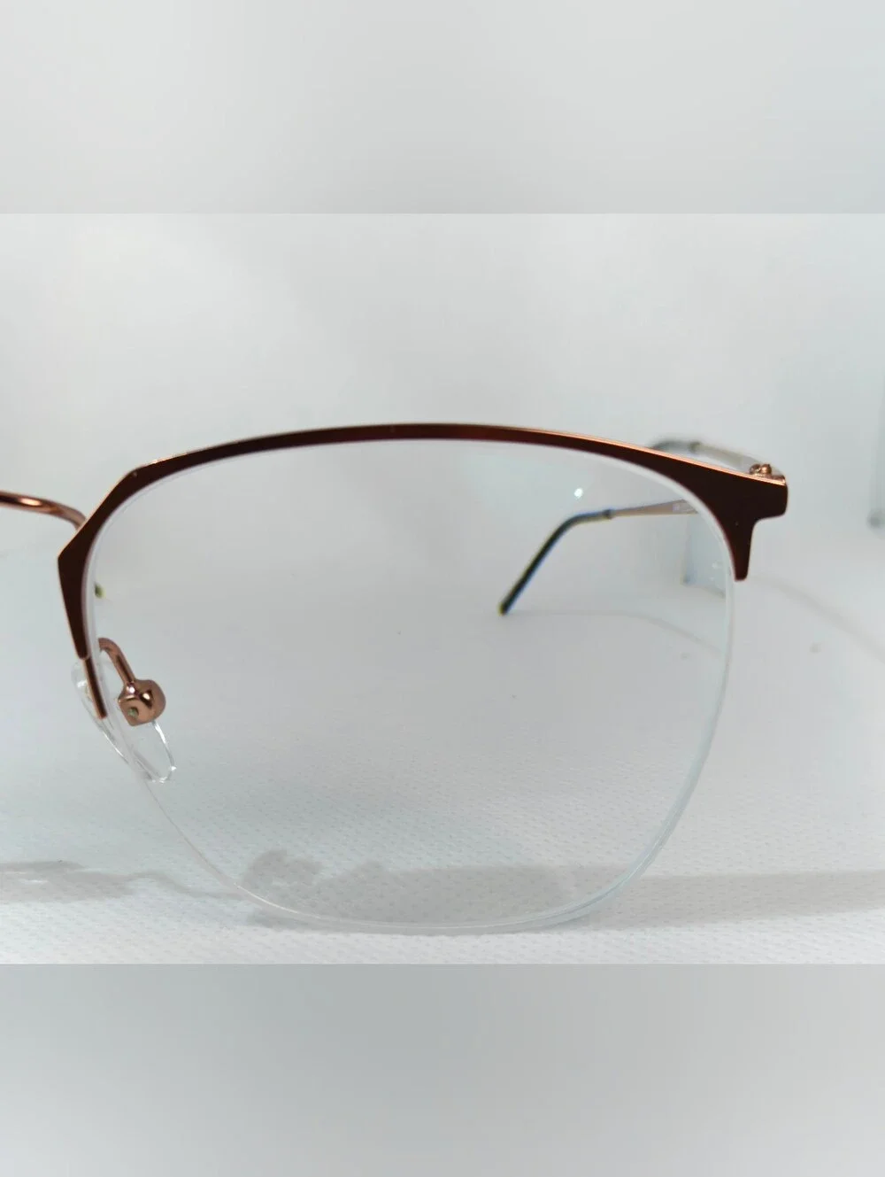 Urban. Simple Elegant Rose Gold High Semi Rimless Eyewear.
